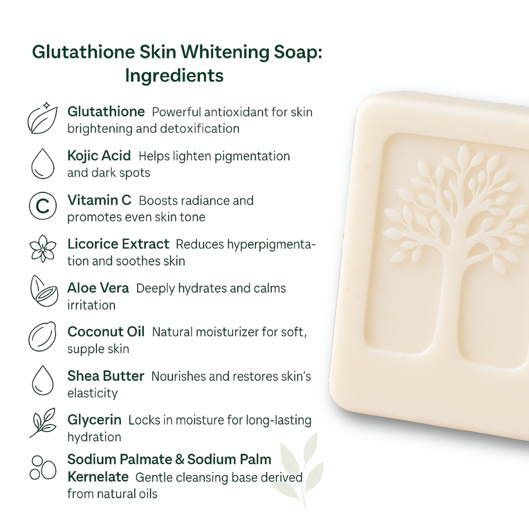 Glutathione skin whitening soap