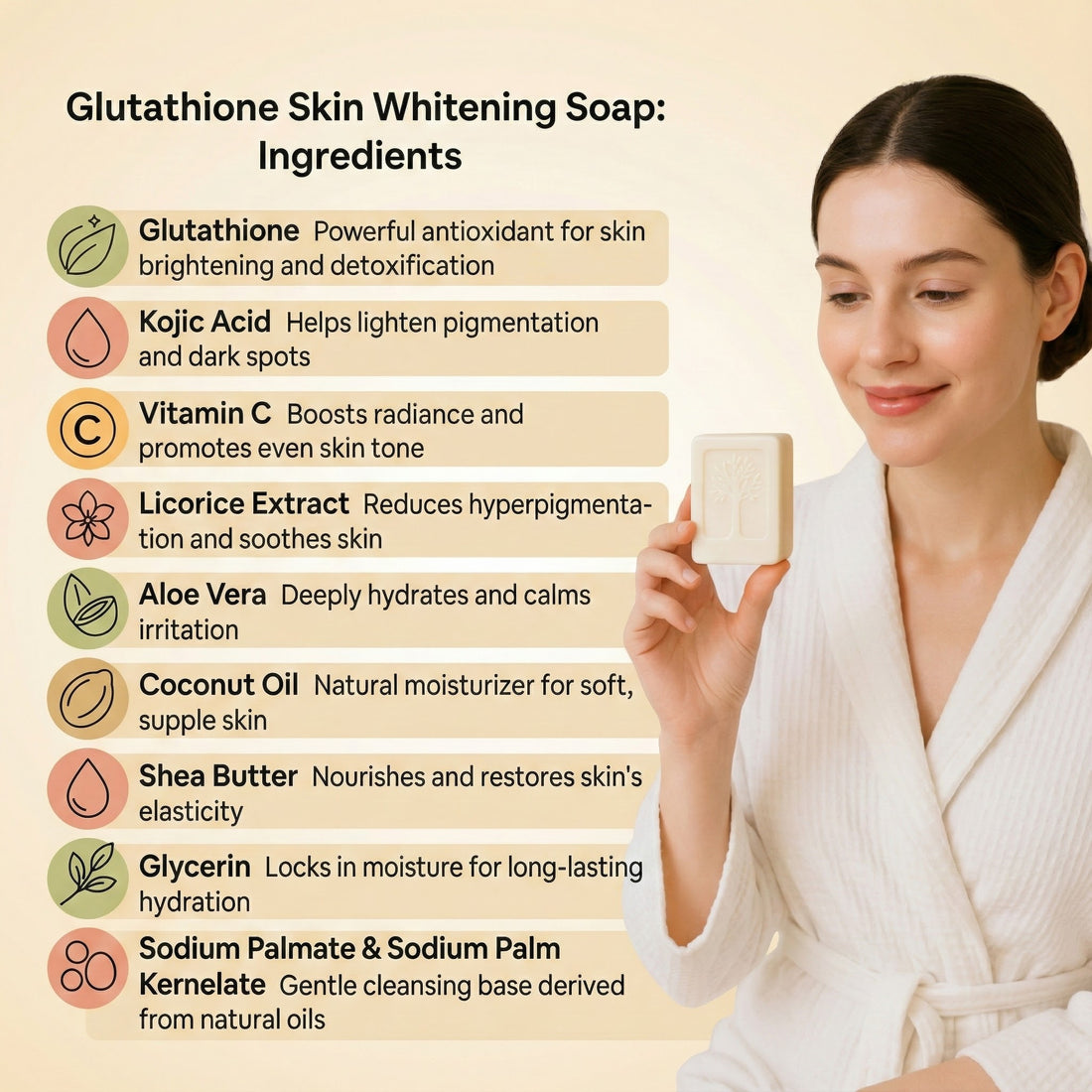 Glutathione skin whitening soap